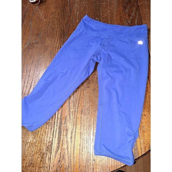 P/S Kyodan Blue Yoga Capris Skimmers Athletic Workout Casual with Keyhole Ankles - Picture 1 of 4